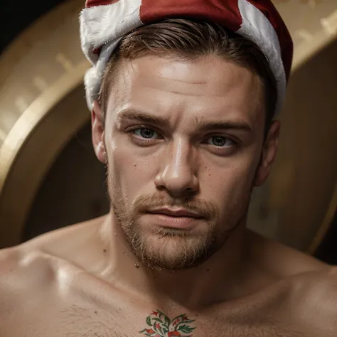 a portrait of an conor in mcgregor santa clauss in 19th century, beautiful painting with highly detailed face, boxing face, French color background