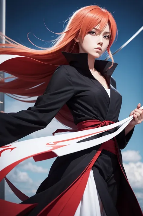 Ichigo de Bleach com o uniforme da Akatsuki 