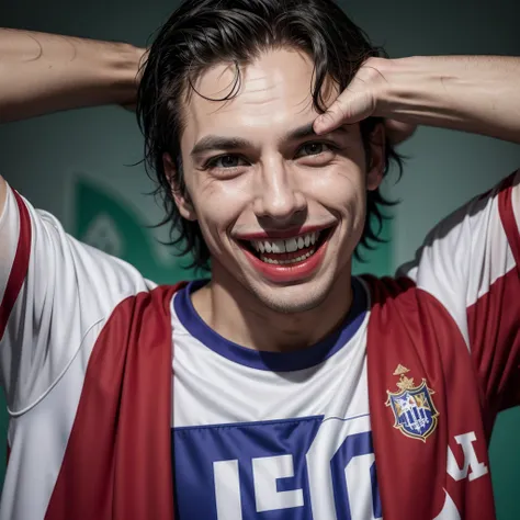 Joker laughing with the Ceará Sporting Clube football team shirt