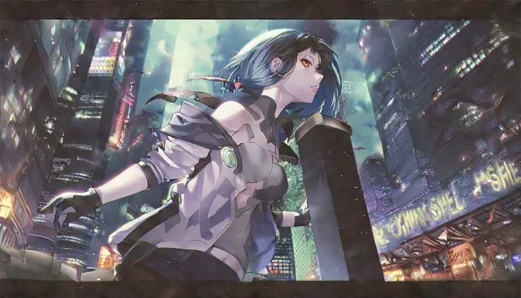 One Woman、open clothes,,　Ghost in the Shell Wind、City of night、cyber punk