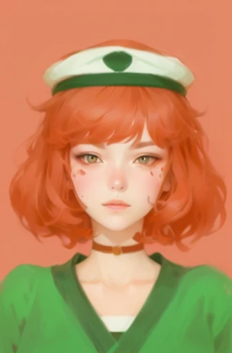 there is a woman with a hat on her head, lofi portrait, soft portrait, halfbody portrait, blurry face, detailed unblurred face, painted in anime painter studio, anime style portrait, anime portrait, semirealistic anime style, blurred face, tatsumaki, paint...