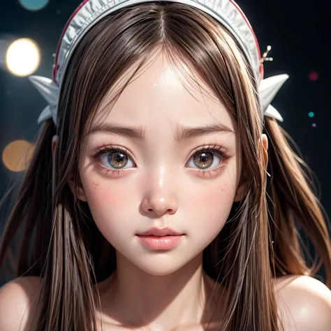 ((stuffed Shark head cap)), 8k, High-level, absurd, masterpiece, best quality, primitive, very detailed CG, very detailed wallpaper, perfect lighting, Extremely detailed ((( personifying " Sark Girl " as a Little Girl))), MysticSight, Tyndall effect, Tynda...