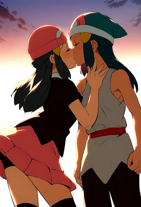 Dawn (pokemon) May (pokemon) , kiss