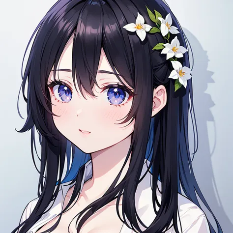 anime girl, realistic shadows, detailed skin, very small breasts, black hair, very detailed, 8k highly detailed face, perfect fa...