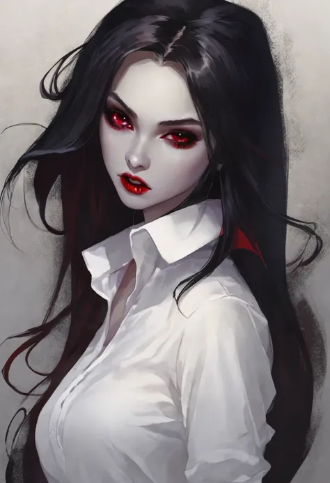 Vampire girl in a white shirt