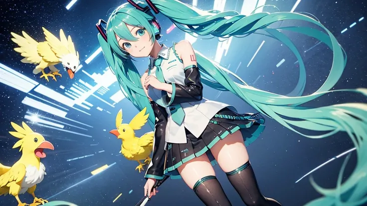 Hatsune Miku and Chocobo