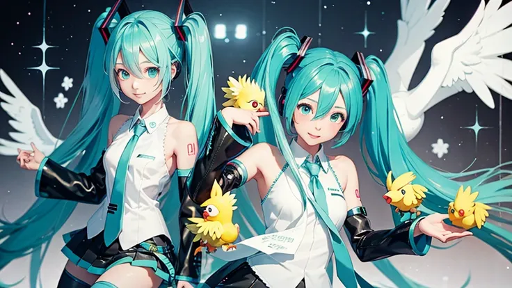 Hatsune Miku and Chocobo