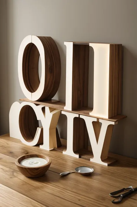 "DeliLact" in wooden letters with a cow and a glass of milk