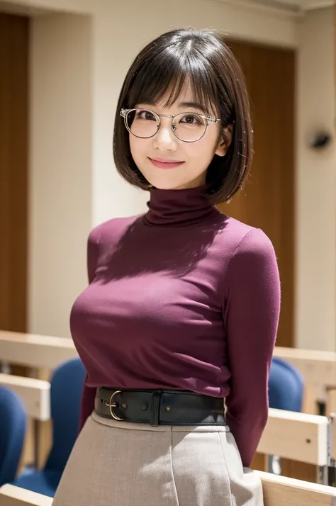 Adult charm、University lecture hall, university psychology associate professor, ((full body)), ((photo)), ((best qualtiy, 8K, tmasterpiece:1.3)), Focus:1.2, perfect figure beautiful woman:1.41woman, cowboy shot, look at viewer, eyes facing the camera, incr...