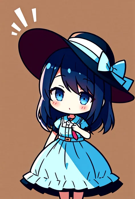 girl with dress and hat