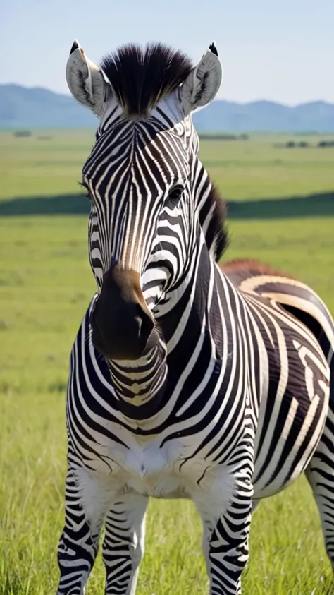 zebra　grassland　crown　gorgeous