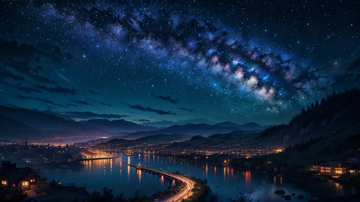 (Highest quality,4K,High resolution,masterpiece:1.2),Very detailed,Realistic,starry skies、night