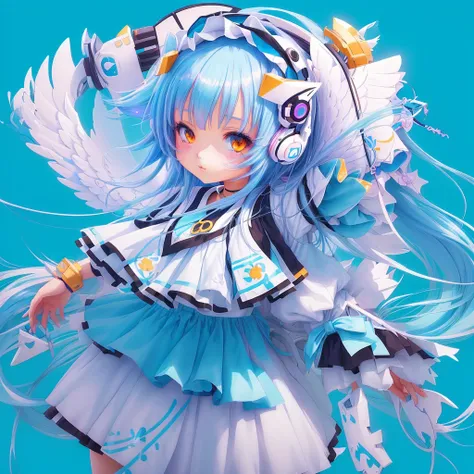 a cartoon image of a girl with a headress, splash art anime , angelic!! catgirl, cute art style, pixiv contest winner, clean art...