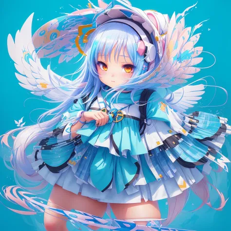 a cartoon image of a girl with a headress, splash art anime , angelic!! catgirl, cute art style, pixiv contest winner, clean art...