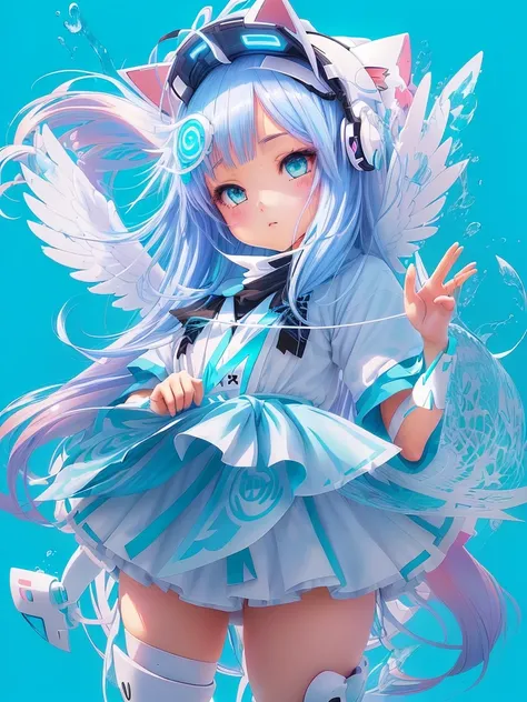 a cartoon image of a girl with a headress, splash art anime , angelic!! catgirl, cute art style, pixiv contest winner, clean art...