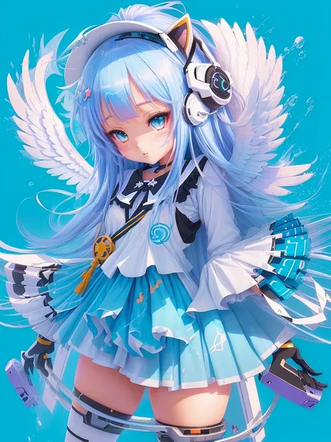 a cartoon image of a girl with a headress, splash art anime , angelic!! catgirl, cute art style, pixiv contest winner, clean art...