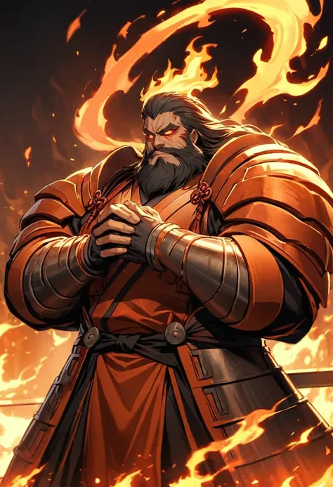 Hephaestus: God of Fire and Smithing
External Appearance:

Hephaestus is often depicted as a robust and muscular deity with fiery eyes and a thick beard. He may be adorned in armor or traditional Japanese attire, with his hands bearing the marks of blacksm...