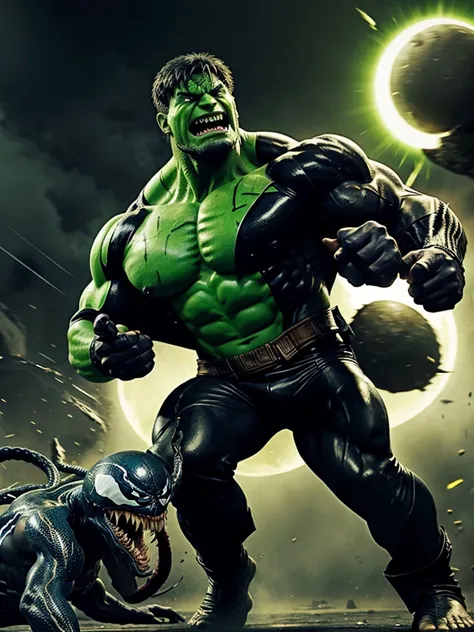 Venom vs Hulk fighting 