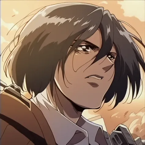 mikasa ackerman from attack on titan, 1990's anime art style, high details