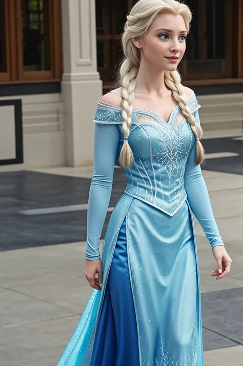 Elsa from frozen wearing casual clothes