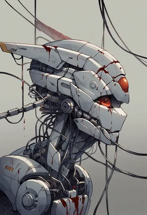 (((masterpiece))), ((best quality)), ((ultra-detailed)), (CG illustration), (an extremely devious and beautiful)), (cute desktop face), cinematic light, ((1 mechanical girl)), single, full, (machine-made joints). : 1.4), ((mechanical limb)), (blood vessel ...