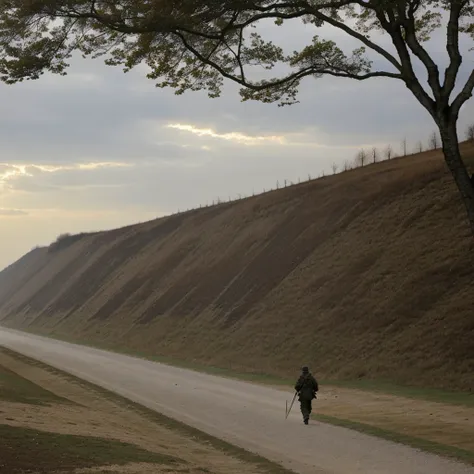 Sur le champ de bataille dévasté, Jean surgit des tranchées, brandissant lépée de lumière que lui a offerte lelfe. Une lame dénergie aveuglante jaillit de la garde de lépée, balayant les soldats ennemis comme des feuilles mortes dans le vent.