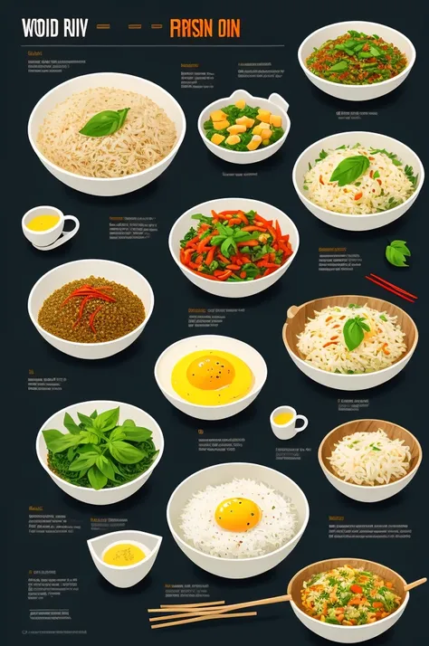 infographics, simple illustrations woodcut style
stir-fried rice with basil, minced pork and fried egg
1. prepare the ingredient...