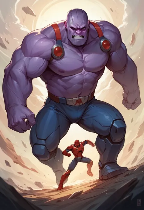 Iron man fighting with thanos