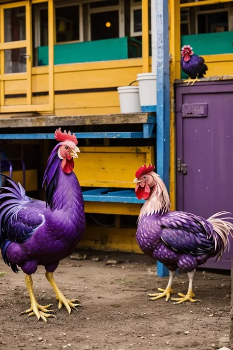 03 friends working with purple chicken