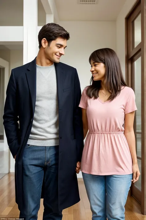 male height of 5’3" and a female height of 4’7":

A charming couple stands side-by-side, showcasing their endearing height difference. The man, standing tall at 5’3", gently gazes down at his  partner, who measures a delightful 4’7". Their contrasting stat...