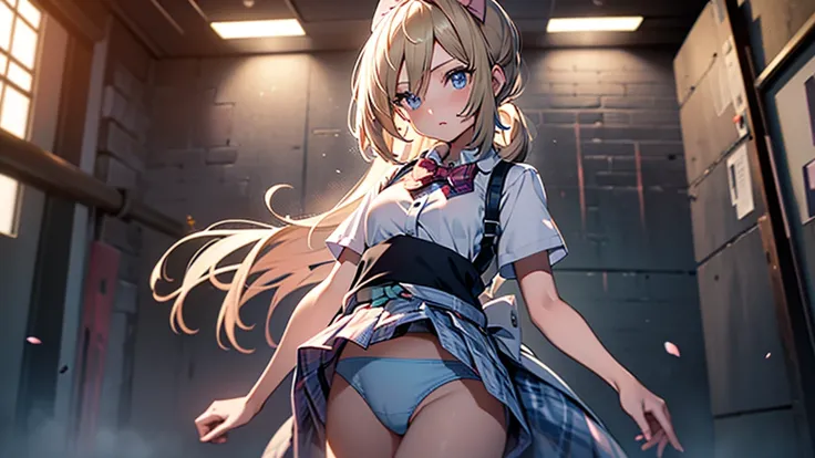 (masterpiece:1.2), Highest quality, High resolution, original, (Very detailed:1.2), Super detailed, wallpaper, Perfect lighting,(Very detailed CG:1.2), 8K, figure, 1trap, trap, Femboy, Women, alone, Embarrassing, (JK Uniform, White shirt, bow tie, {Plaid|P...