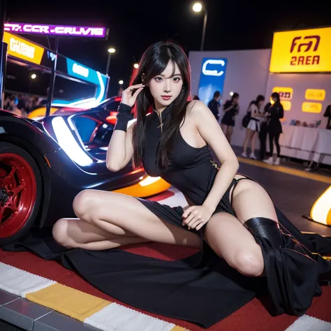 Cool woman、Colorful costumes、F1 Driver Cosplay、Colorful costumes、Clothing with company logo、Grid Girlsのカラフルで派手な衣装、Grid Girls、Perfect Face、Paddock Girls、Harem、motor Show、tights、Bodycon Costumes、Grid Girls、Russia、Grid Girlsのコスプレ、belly button、Pleated skirt、Bo...