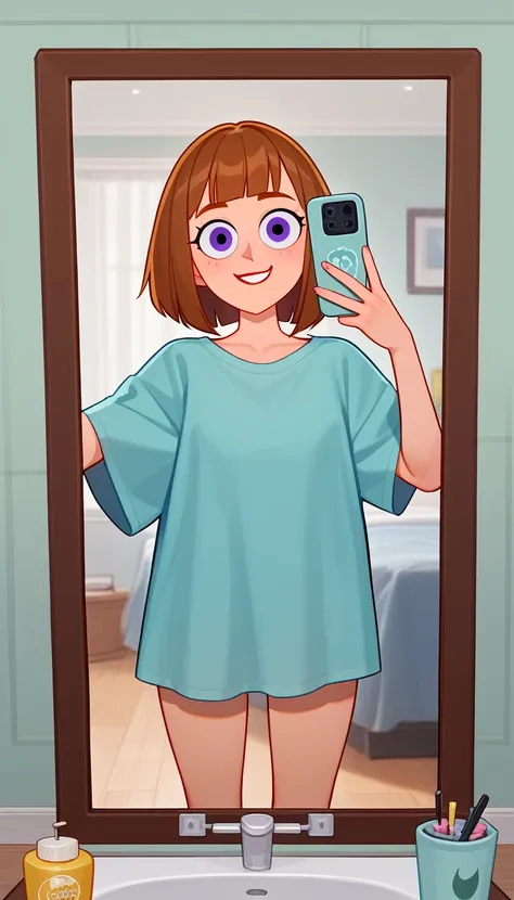 nsfw maddie fenton, official artwork, best quality, sending a sultry mirror selfie