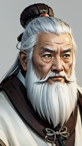 oriental、old man in plain white ancient chinese costume、ancient chinese hairstyle old man、highest quality、masterpiece、ultra-high...