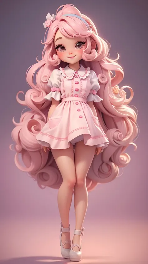 Themed with cute candy land chefs，Create a series of cute chibi style dolls, Each one is rich in details，Resolution reaches 8K. All dolls should follow the same Candy Land candy wallpaper pattern and be complete in the image, show (whole body, Including le...