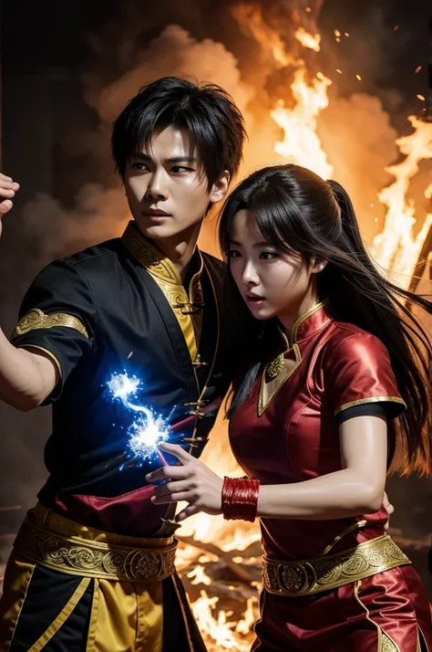 Xiao Yan & Xun Er Fighting In A Fire Realm