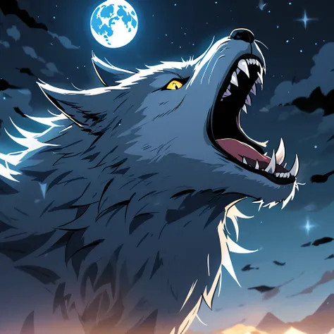 wolf howling at the moon