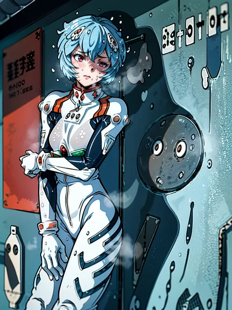 ((Highest quality, 8k wallpaper)),(masterpiece, Highest quality),Very detailed,High resolution,(Official Art:1.3),(((Anime screenshots,Black outline))),One girl,alone, Break mer1,(Rei Ayanami {Neon Genesis Evangelion,}1.2),masterpiece, best quality, outdoo...