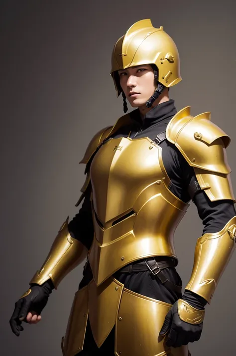 A soldier wearing golden armor 