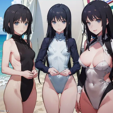 
(((High resolution:1.5))), (((Very detailedな:1.5))), (((Three Girls:1.3))),((７Head to Body:1.3))、 (((beach,Outdoor、Midday light background)))、(((Happy expression))), (((smile:1.5)))、(((Beautiful and detailed eyes:1.3))), (((Very detailed))), (((Details fa...