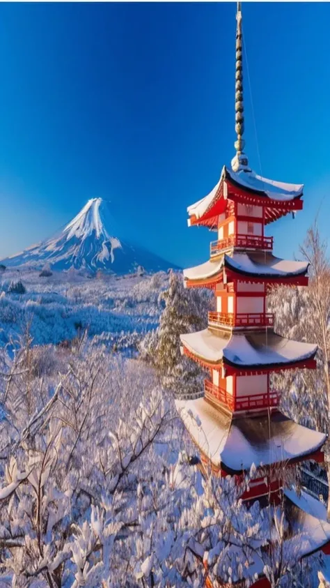 Japanese Landscape、Beautiful Mt. Fuji、Mt. Fuji in Japan、Real Stick、Real、4K、8K、High Definition、16K