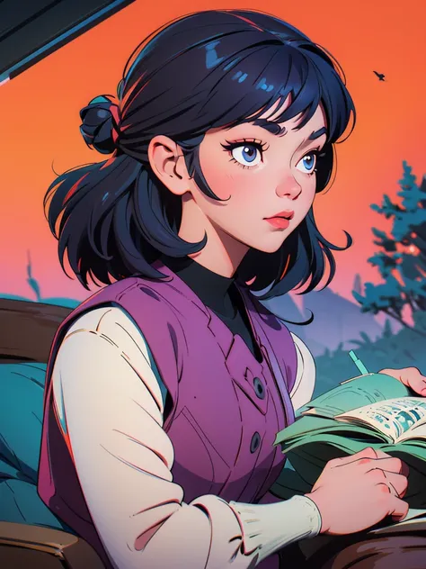 fille arafée allongée dans son lit avec des écouteurs et regardant son téléphone, art numérique by Ilya Kuvshinov, tumblr, art numérique, art numérique Ilya Kuvshinov, écouter de la musique à 2 heures du matin, Ilya Kuvshinov. 4k, ( Ilya Kuvshinov ), fille...