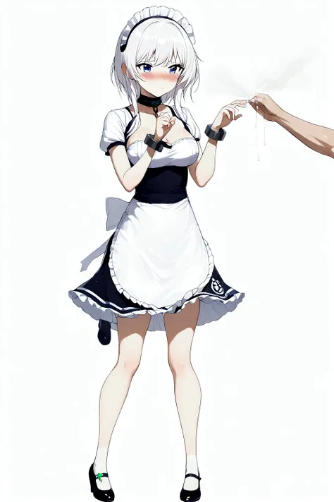 Anime. Azur Lane. 1 girl. Belfast. Housemaid. Slave. Slave collar. Shackles. Maid uniform. Cold. Runny nose. Nasal mucus. Snot. Sneezing. Heat. Heat. Fever. Sneeze. Sneeze standing. Sneeze snot. Snot flows from the nose. Itchy nose. Wants to fix it. I have...