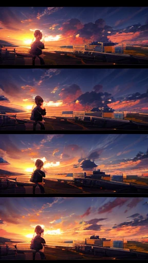 anime, personality: As the sun sets on the horizon, the characters stand side by side, battered and bruised but unbowed. Their expressions are a mix of exhaustion and triumph, a testament to their unwavering strength and solidarity. The camera captures the...