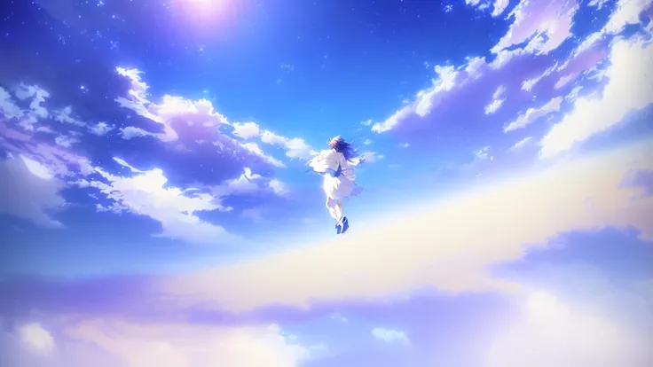 anime, A girl in a white dress floats in the water, Makoto Shinkai Cyril Rolland, anime girl walking on water, anime movie background, beautiful anime scene, todays featured anime still, anime film still, screenshot from the anime film, anime still film an...