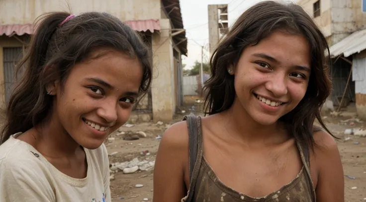 a girl who are poor but beautiful smile, she has an idea