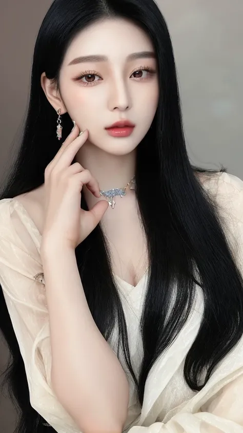 Korean lady.
Beautiful
Black Long hair.
Jewellery
CEO
25 years old