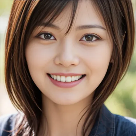 Japanese beautiful mature woman, smiling, close up view