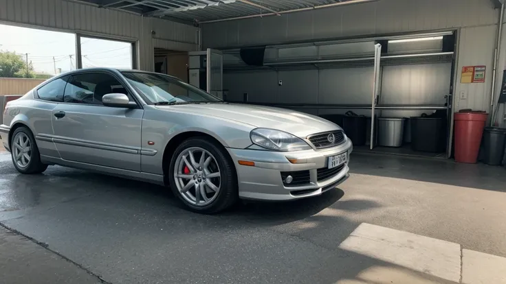 car arriving at home garage