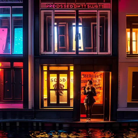 ((ExtremelyDetailed (One of the windows in Amsterdams Red Light District:1.37) sexy girl in WHITE trapped in the window)), (masterpiece 8K TopQuality) (ProfessionalPhoto:1.37), ZoomLayer, (ZoomedOut:1.28, wide-angle) View Though Shop window from busy sidew...